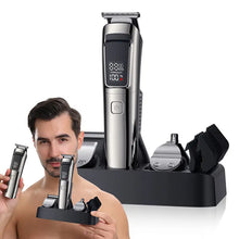Load image into Gallery viewer, Mens IPX6 Waterproof Body Electric Shaver Beard Trimmer Nose Hair Shaver 6 in 1 Grooming Kit Clipper Bald Machine