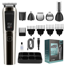 Load image into Gallery viewer, Mens IPX6 Waterproof Body Electric Shaver Beard Trimmer Nose Hair Shaver 6 in 1 Grooming Kit Clipper Bald Machine