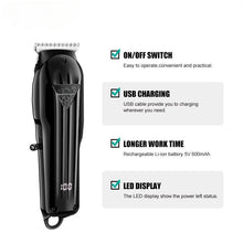 Load image into Gallery viewer, Hair Trimmer Professional Hair Clipper Electric T-Blade Hair Cutting Machine 0mm LED Display Barber Trimmer for Men
