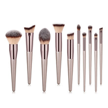 Load image into Gallery viewer, 10pcs Champagne Makeup Brushes Set  Foundation Powder Blush Eyeshadow Concealer Lip Eye Make Up Brush Cosmetics Beauty Tools