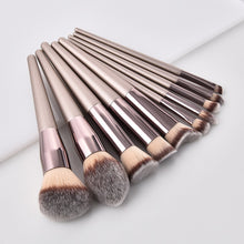 Load image into Gallery viewer, 10pcs Champagne Makeup Brushes Set  Foundation Powder Blush Eyeshadow Concealer Lip Eye Make Up Brush Cosmetics Beauty Tools