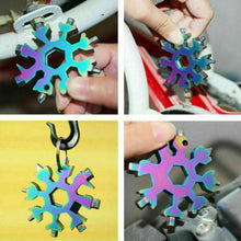 Load image into Gallery viewer, 3-Pack Stainless Snowflake Shape Key Chain Screwdriver 18 In 1 Multi Tool Portable