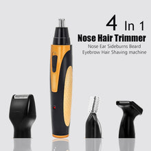 Load image into Gallery viewer, 4 in 1 Rechargeable Electric Nose Hair Trimmer Removal Clipper Shaver Machine Beard Eyebrow Trimmer for Men Nose Hair Cutter