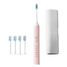 Load image into Gallery viewer, Toothbrush Wireless Charging Travel Case IPX7 Dupont Soft Bristle Electric Charger Adult Sonic Teeth Whitening Brush Pink White