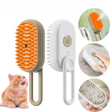 Load image into Gallery viewer, Steamy Cat Brush 3 in 1 Electric Anti-splashing Cat Brush with Steam Spray for Massage Pet Grooming Comb Hair Removal Combs