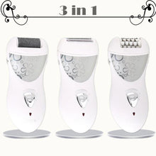 Load image into Gallery viewer, Rechargeable 3 in 1 Lady Epilator Hair Shaver Removal For Women Foot Care Electric Hair Callus Remover Device Depilador