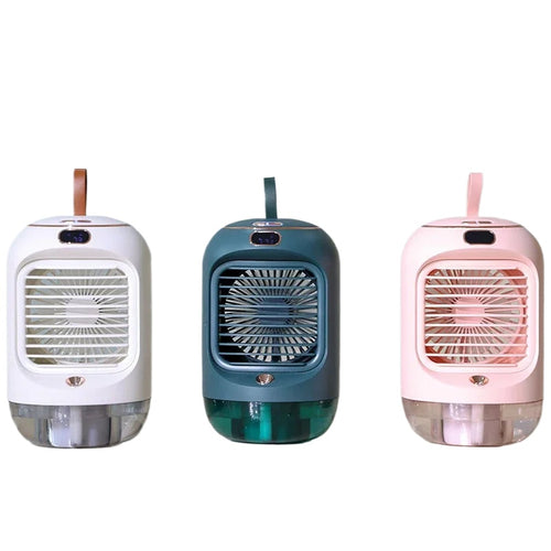 Portable Electric Fan Desktop Fan With Air Humidifier Air Conditioner Rechargeable Mini Mobile Appliances Household