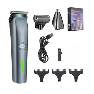 Men's Retro Oil Hair Clippers Hair Salon 3 in 1 Electric Clippers Home USB Charging Hair Clippers T-type Blades Scissors
