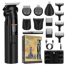 Load image into Gallery viewer, 6-in-1 Men's Multifunctional Hairdresser USB Rechargeable Replaceable Heads Home Hairdresser Razor Nose Hair Remover Set