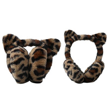 Load image into Gallery viewer, Leopard Print Personality Earmuffs Plush Autumn and Winter Windproof for Woman