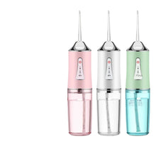 Load image into Gallery viewer, Oral Irrigator Portable Dental Water Flosser USB Rechargeable Water Jet Floss Tooth Pick 4 Jet Tip 220ml 3 Modes Teeth Cleaner