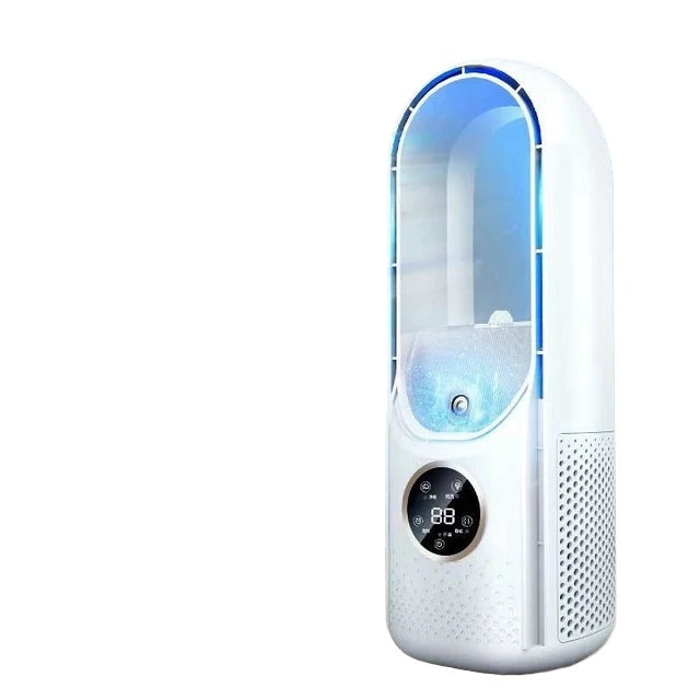 Portable USB Air Cooler Leafless Electric Fan 6 Speed Silent Timer Air Conditioner Cooling Fan Humidifier Conditioning Fan