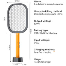 Load image into Gallery viewer, Electric Mosquito Swatter Mini Insect Racket USB Charging Electric Shock Summer Fly Swatters Rechargeable Outdoor Fly Bug Zapper