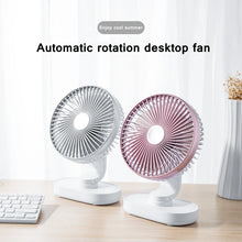 Load image into Gallery viewer, 4000mAh Rechargeable Air Cooling Ventilator Electric USB Auto Rotation Desktop Fan 4 Speed Wind Silent Portable for Home Office
