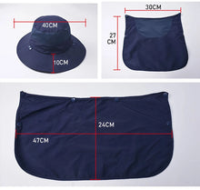 Load image into Gallery viewer, Summer Quick-drying Men Women Hat Outdoor Face Mask Wide Brim Bucket Hat Sun Protection Cap for Fishing Hunting