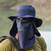 Load image into Gallery viewer, Summer Quick-drying Men Women Hat Outdoor Face Mask Wide Brim Bucket Hat Sun Protection Cap for Fishing Hunting
