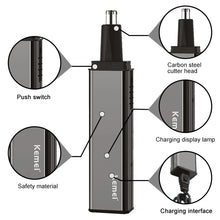 Load image into Gallery viewer, Rechargeable 4in1 Nose Ear Hair Trimmer For Men Electric Beard Stubble Eyebrow Trimmer For Nose Ear Groomer Kit