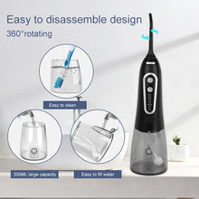 Load image into Gallery viewer, Oral Irrigator 5 Modes USB Rechargeable Portable Dental Water Flosser Jet 300ml Water Tank Teeth Cleaner 6 Jet Nozzle