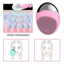 Load image into Gallery viewer, Electric Face Cleaner Sonic Silicond Facial Cleansing Brush Electric Ultrasonic Vibrating Face Massager Mini Pore Deep Cleaning