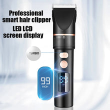 Load image into Gallery viewer, Men&#39;s Electric Hair Clipper Rechargeable Hair Cutter Stainless Steel Trimmer Head Men Hair Cutting Barber Machine LCD Display