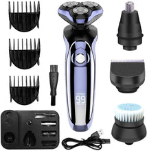 Load image into Gallery viewer, 4 in 1 Electric Shaver Hair Clippers Men's Rotary Shavers Rechargeable Razors Beard Nose Hair Trimmer Shaving Grooming Sets