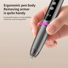 Load image into Gallery viewer, Low Noise Electric Nail Drill with UV Light Multiple Grinding Heads Cordless Nail File 3 Modes Adjustable Pen-Style