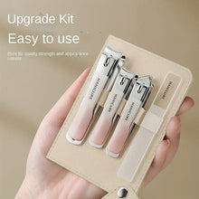 Load image into Gallery viewer, 4PCS/Set Portable Stainless Steel Nail Clipper Set Professional Nail Enhancement Set With Rotating Bag For Home Beauty Salons