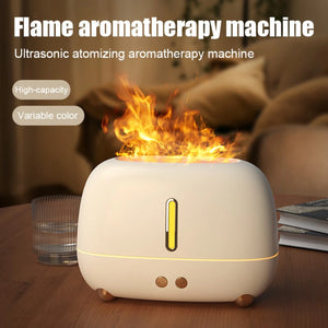 Stylish and Compact USB Flame Aromatherapy Machine with Visible Water Level Efficient 250ml Capacity Portable Desktop Freshen
