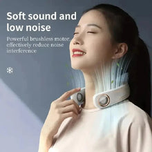 Load image into Gallery viewer, Portable Around Hanging Big Wind Bladeless USB Air Conditioner Neck Fan With Colorful Dazzling Lights
