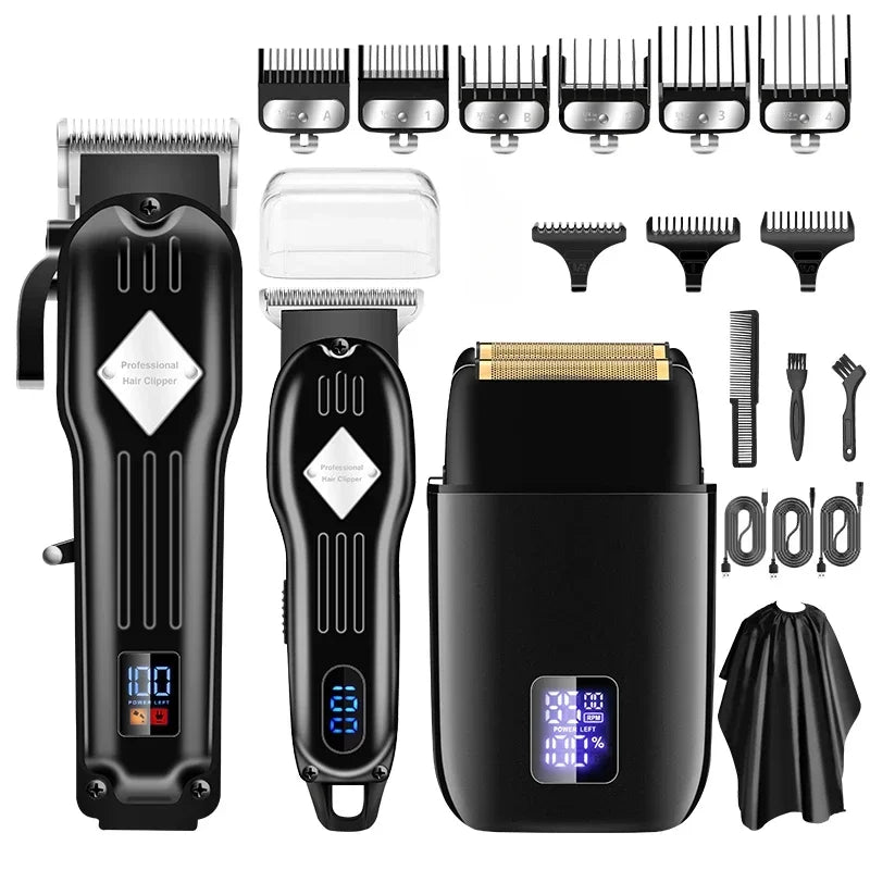 3 In 1 Professional Electric Hair Clipper and Shaver Set for Barber Men Hair Trimmer Electric Shaver