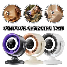 Load image into Gallery viewer, Turbo Desk Fan With Digital Display 100 Speed Rechargeable Air Circulation Fan LED Light Wall Mountable Home Camping Cooling Fan
