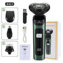 Load image into Gallery viewer, 3D 4 in 1 Electric Shaver For Men Multi-Function Electric Shaver Razor USB Car Rechargeable Whole Body Washable Shavers