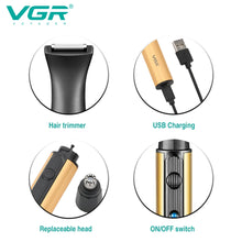 Load image into Gallery viewer, 2-in-1 Convenient Hair Cleaning Set Men's Shaver Shaver Metal Nose Hair Trimmer Deep Cleaning Hair Trimmer Hair Removal
