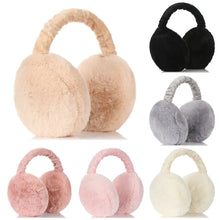 Load image into Gallery viewer, Fashion Autumn Winter Earmuffs Women Men Ear Warmer Plush Solid Color Adjustable Foldable Ear Muffs Earflap Earmuffs