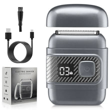 Load image into Gallery viewer, Electric Foil Shavers for Men Mini Electric Razor for Beard/Face with 3 Floating Blades LED Display Cordless Face Shaver