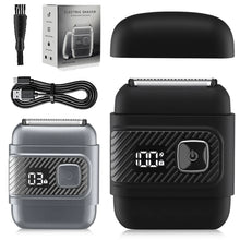 Load image into Gallery viewer, Electric Foil Shavers for Men Mini Electric Razor for Beard/Face with 3 Floating Blades LED Display Cordless Face Shaver