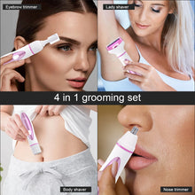 Load image into Gallery viewer, 4 In 1 Electric Lady Shaver Body Hair Removal Epilator Painless Cordless Trimmer Razor Gifts For Women