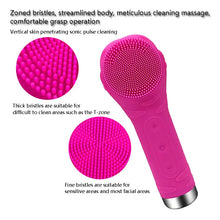 Load image into Gallery viewer, Ultrasonic Silicond Facial Cleansing Brush Waterproof Electric Skin Massager Device For Deep Cleaning