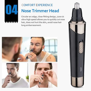 4-in-1 Multi-function Hair Trimmer Electric Hair Clipper Rechargeable Haircut Waterproof Wireless Shaver Beard Nose Ear