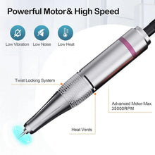 Load image into Gallery viewer, 35000RPM Nail Drill Machine Electric Portable Nail File Rechargeable Nail Sander for Gel Nails Polishing For Home Manicure Salon