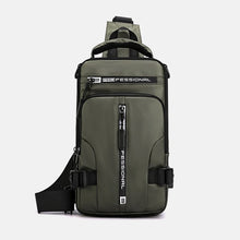 Load image into Gallery viewer, Men Sling Backpack Cross body Shoulder Chest Bag with USB Charging Port Travel Waterproof Nylon Male Multipurpose Messenger Bags