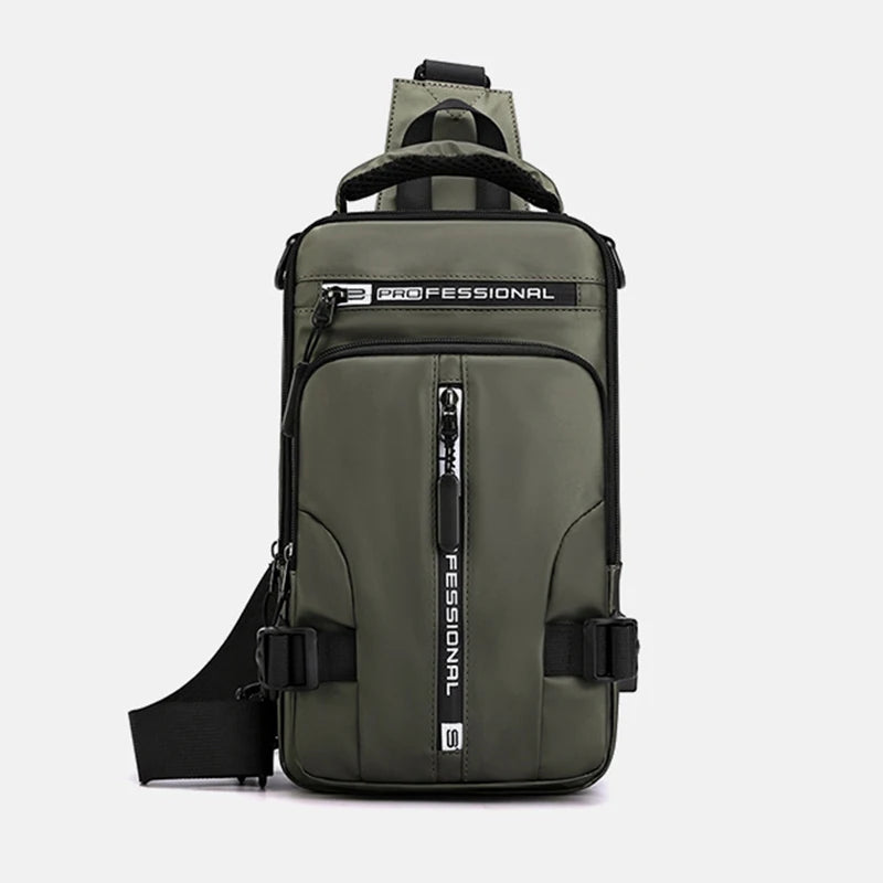 Men Sling Backpack Cross body Shoulder Chest Bag with USB Charging Port Travel Waterproof Nylon Male Multipurpose Messenger Bags