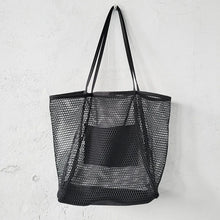 Load image into Gallery viewer, Spring Summer Solid Color Hollow Mesh Tote Bag Large Capacity Travel Shoulder Tote Bag Daily Beach Swimming Gym Shopping Bag