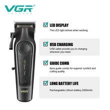 Load image into Gallery viewer, high-end professional hair clipper with metal leather body, hair trimmer with 7000 RPM oil head carving and push cutt