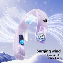 Load image into Gallery viewer, Portable Battery Rechargeable Camp Hands Free Neck Fan Mini Wearable Hanging Neck Cooling Fan for Outdoor Motion Travel