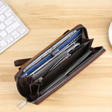 Load image into Gallery viewer, Cowhide Long Wallets Fashion Large Capacity Soft Leather Coin Purse Multifunction Zipper Phone Clutch Bag Male Men