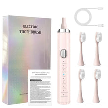 Load image into Gallery viewer, Smart Sonic Electric Toothbrush USB Rechargeable Soft Bristle Dental Care Kit IPX7 Waterproof 8 Speed Mode 500mAh 4 Brush Heads