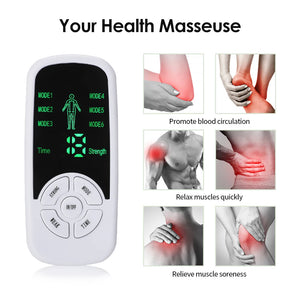 Tens Muscle Stimulator 6 Mode Electric EMS Acupuncture Body Massage Digital Slimming Machine Electro Stimulator