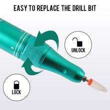 Load image into Gallery viewer, 35000RPM Rechargeable Nail Drill Machine Electric Nail File Portable Nail Polisher with 6 Bits and LED Display New Design