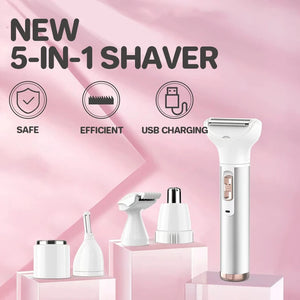 5 in 1 Electric Razor for Women Removal for Body Nose Hair Trimmer Face Shavers Eyebrow Legs Armpit Bikini Area Pubic Underarms